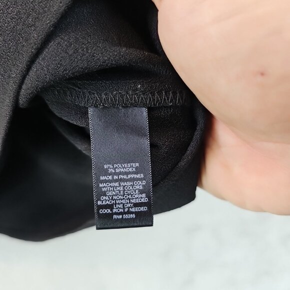 Express Crop Top Womens Size M Black Strappy Back Detail Cap Sleeve Stretch - Picture 3 of 6